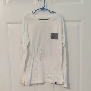 Quiksilver Youth Small / 10 White Long Sleeve Tshirt Hang Loose 🤙